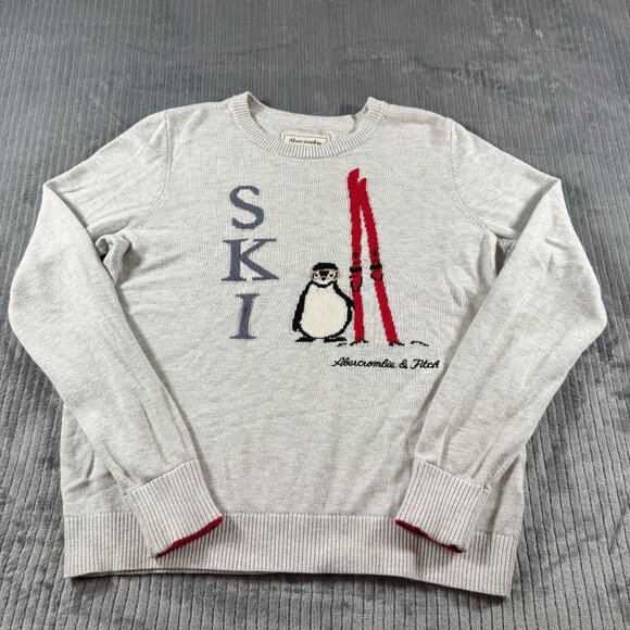 Abercrombie And Fitch Vintage Penguin Ski Sweater Womens Large Winter - Picture 1 of 9